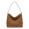 Vintage Suede-Like Shoulder Bag With Large Capacity And Crossbody Design - Image 5