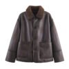 Womens Cozy Casual Double-Sided Leather-and-Fur All-in-One Coat For Warmth And Style - Image 5