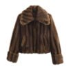 Womens Short Faux Fur Jacket - Image 3