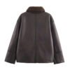 Womens Cozy Casual Double-Sided Leather-and-Fur All-in-One Coat For Warmth And Style - Image 3