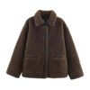 Womens Cozy Casual Double-Sided Leather-and-Fur All-in-One Coat For Warmth And Style