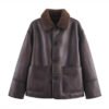 Womens Cozy Casual Double-Sided Leather-and-Fur All-in-One Coat For Warmth And Style - Image 4